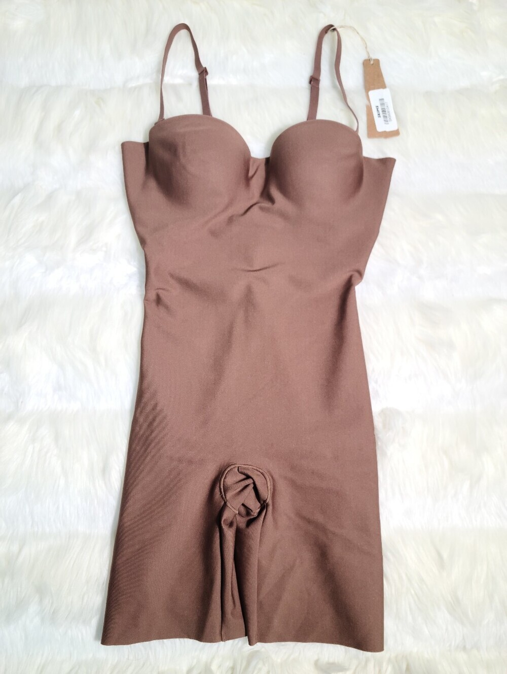 SKIMS Body Molded Mid Thigh Bodysuit Brown Jasper XS Women NEW